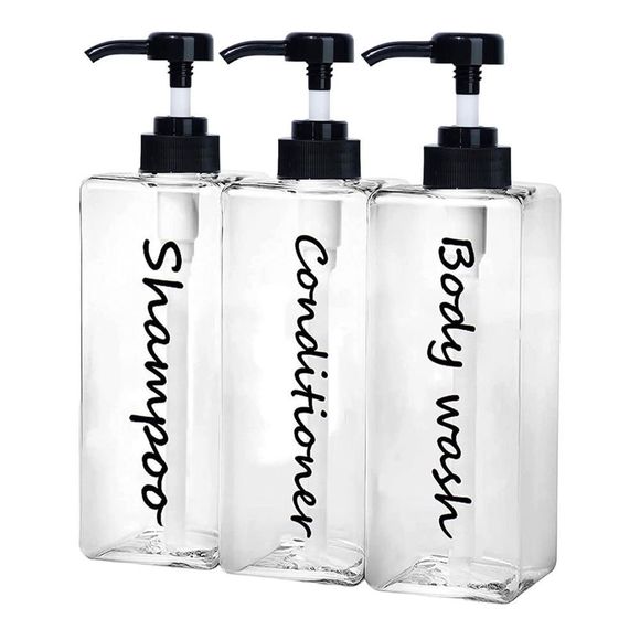 None Bath Set Of 3 Refillable Shower Dispenser Bottles Poshmark